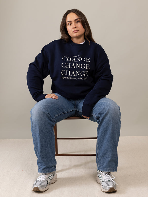 Time for Change Sweater/Navy Blue